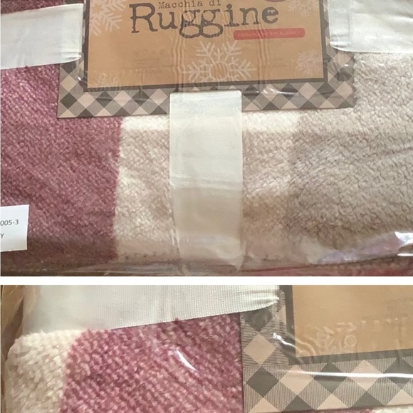 NWT Ruggine Berry blanket 100% polyester. Comfy. See pics for size. - Picture 4 of 5